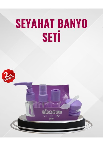 Seyahat Boy Banyo Seti 5’li Mini Şişe ve Krem Kutusu Çantalı