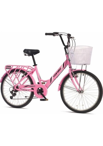 Squab 24 Jant 16 Kadro 6 Vites Şehir Bisiklet Pembe