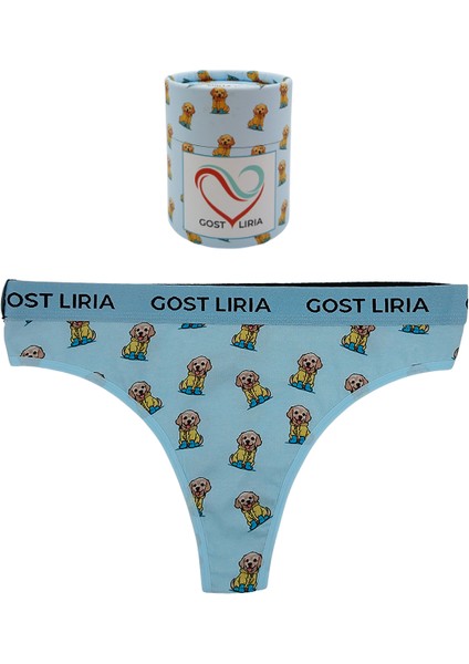 -Cute Dog Desenli Kadın String Külot