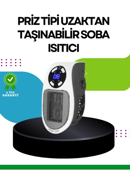 LED Ekranlı Ayarlanabilir Sıcaklık Priz Isıtıcı Sessiz (Kopya)