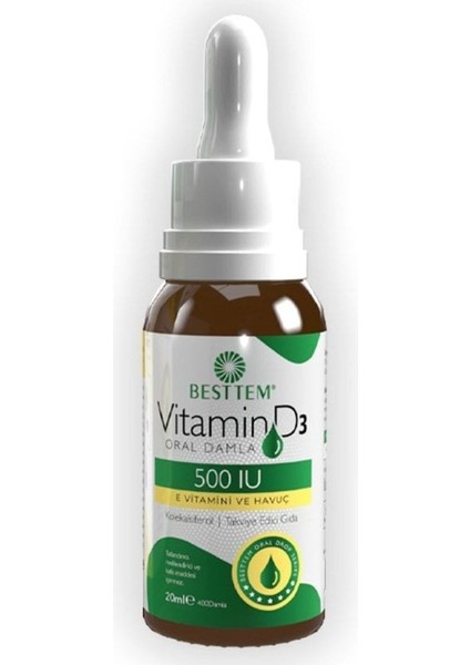 Vitamin D3 Oral Damla - 500 Iu - 20 ml