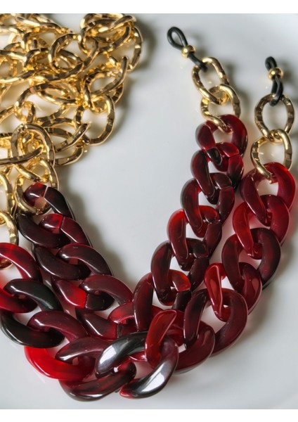 Gözlük Zinciri Kalın Saplı Gözlükler Için Kırmızı Akrilik Zincir fiyatları