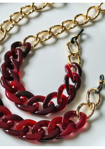 Gözlük Zinciri Kalın Saplı Gözlükler Için Kırmızı Akrilik Zincir modelleri