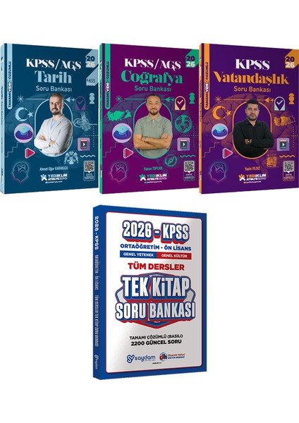 2026 Kpss Atölye Serisi Tarih Coğrafya Vatandaşlık Video Çözümlü Soru Bankası - Ortaöğretim Ön Lisans Tek Kitap Soru