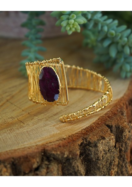 Doğal Taş Yakut Ayarlanabilir Hasır Bileklik fiyatları