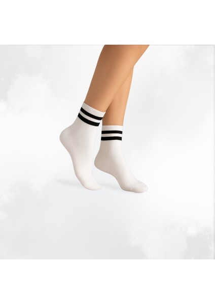 Premium Beyaz 3'lü Kadın Kolej Çorap Seti fırsatları