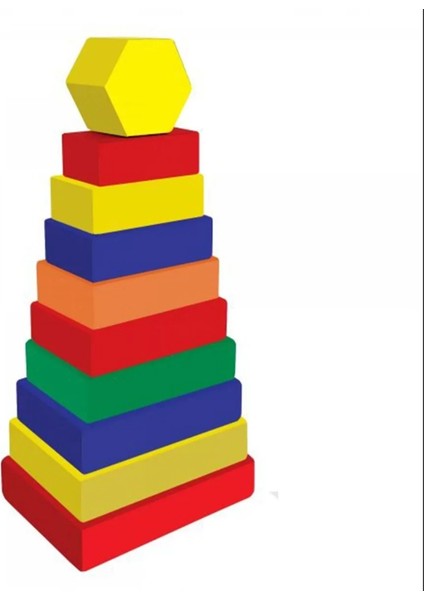 Ahşap Dikdörtgen Renkli Kule