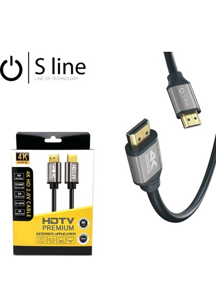Sline 5 Mt. 4K Hdmi Kablo Erkek-Erkek