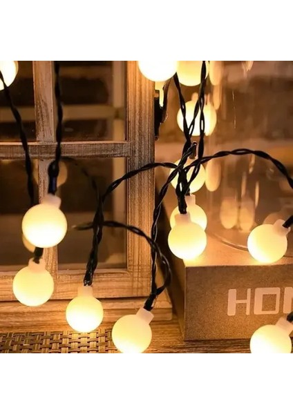 5 Metre 28 LED Mini Top Işık Sarı Fişli Siyah Kablo fırsatları