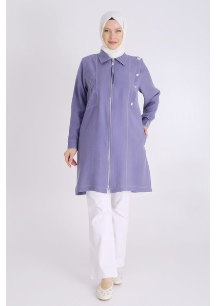 Büyük Beden Tesettür Tensel Spor Dikişli Kap Ceket