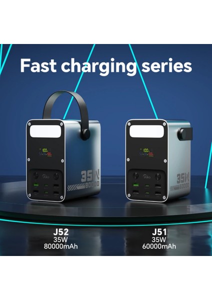 80.000MAH 35W Hızlı Şarj Askılı LED Göstergeli El Fenerli Taşınabilir Powerbank fiyatları