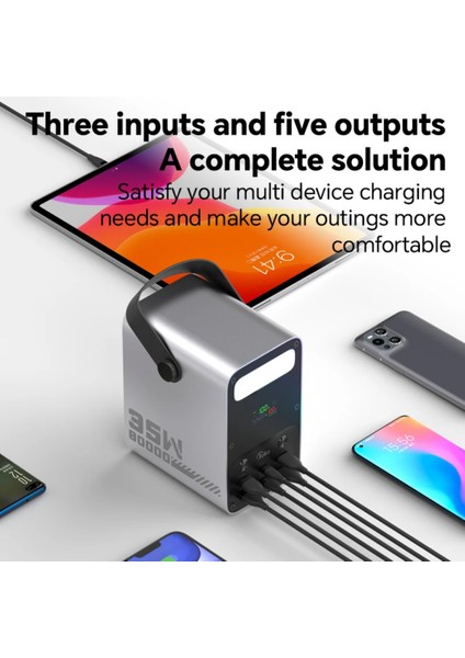 80.000MAH 35W Hızlı Şarj Askılı LED Göstergeli El Fenerli Taşınabilir Powerbank fırsatları