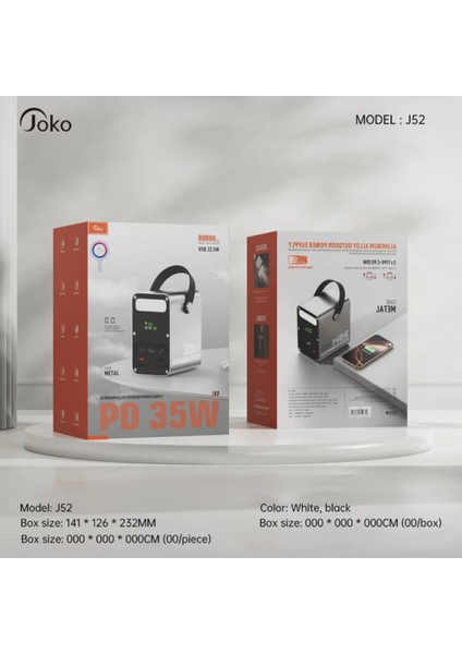 80.000MAH 35W Hızlı Şarj Askılı LED Göstergeli El Fenerli Taşınabilir Powerbank indirimleri