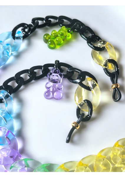 Gözlük Zinciri – Sarı Akrilik & Siyah Alüminyum, Ayıcık Charm – Thinblack Şeker Serisi fırsatları