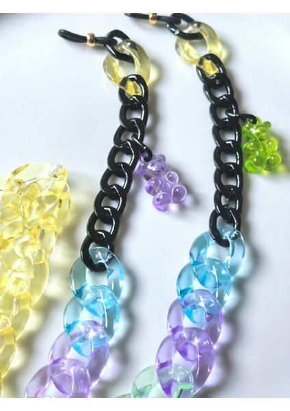 Gözlük Zinciri – Sarı Akrilik & Siyah Alüminyum, Ayıcık Charm – Thinblack Şeker Serisi indirimleri