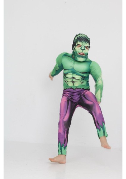 Çocuk Kostümü Hulk Çocuk Kostümü – 3-8 Yaş Erkek Süper Kahraman Tulum Seti