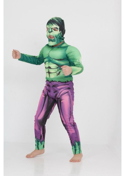 Çocuk Kostümü Hulk Çocuk Kostümü – 3-8 Yaş Erkek Süper Kahraman Tulum Seti fiyatları