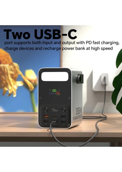 60.000MAH 35W Hızlı Şarj Askılı LED Göstergeli El Fenerli Taşınabilir Powerbank fiyatları