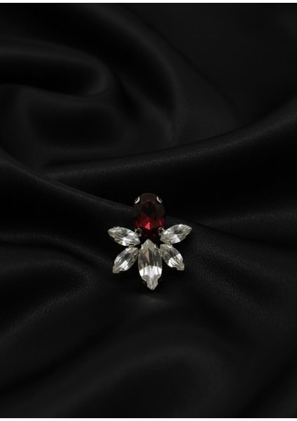 Şıklığın Sembolü Kristal Taşlı Bordo Broş