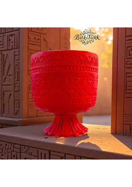 Antik Mısır Ayaklı Beton Saksı 16CM×15CM Ofis Salon Hediye