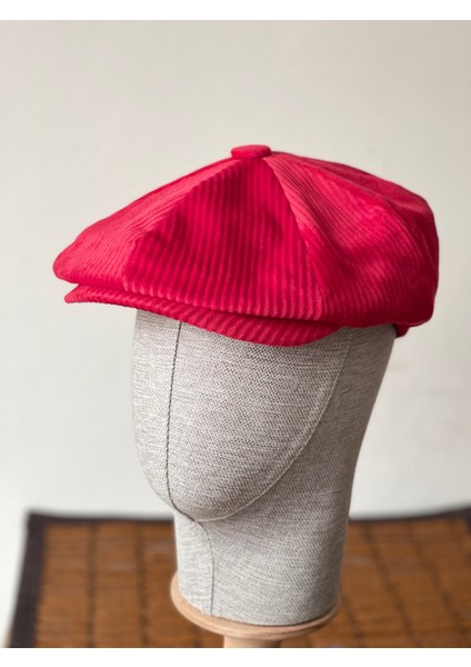 Kışlık Kadife Ingiliz Kasket Peaky Blinders Model Erkek Kasket Dökümlü Kadife Kasket