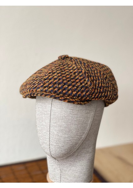 Kışlık Özel Kumaş Yünlü Peaky Blinders Model Dökümlü Unisex Yünlü Kasket Şapka