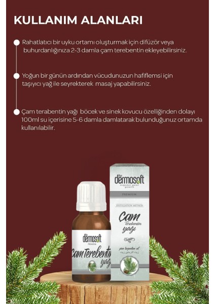 Çam Terebentin Yağı 50 ml (Temizleyici, Canlandırıcı,ferahlık,yenileyici)