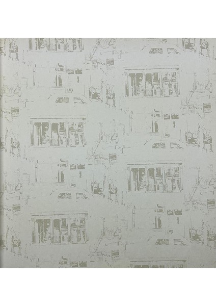 Eskitme Anıt Tasarım Krem Bej Duvar Kağıdı 112038