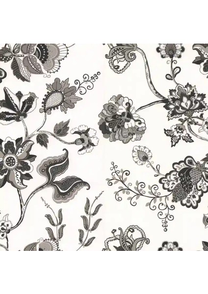 Parlak Beyaz Zemin Gri Çiçek Duvar Kağıdı 3007 fiyatları