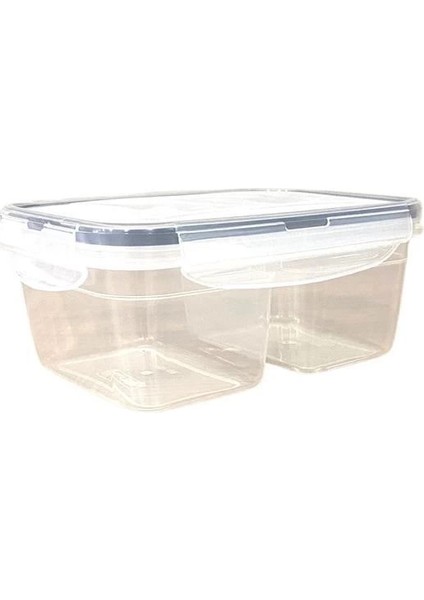 2 Bölmeli 0,45+0,45 Litre Kilitli Kapaklı Erzak Saklama Kabı LC-524 ( )