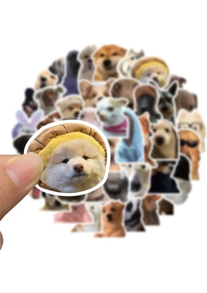 Sevimli Köpek Çıkartmaları Laptop Tablet Sticker Seti ( )