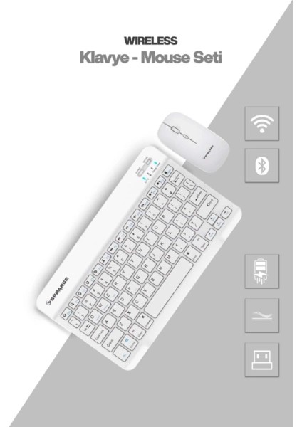 Beyaz Klavye ve Mouse Seti ( )