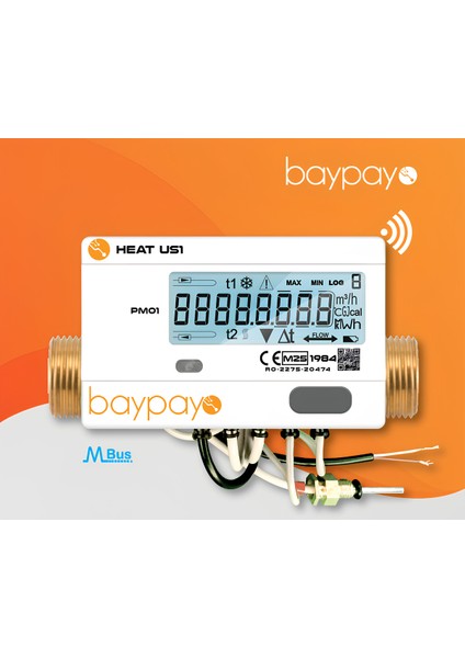 Ultrasonik Kalorimetre Yüksek Kalite Işıklı Us1 Model Kablolu