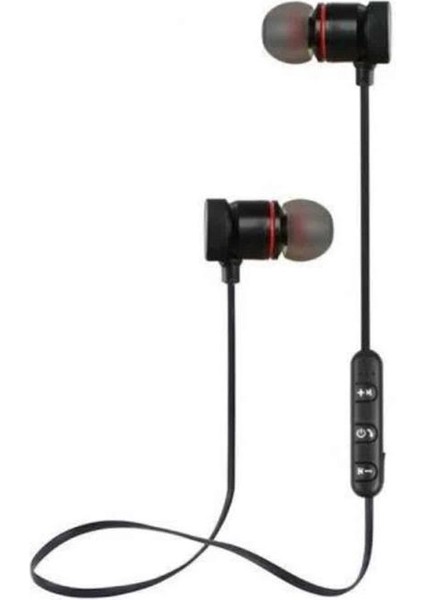 Sports Mıknatıslı Siyah Bluetooth Kulaklık Kablolu Uzun Pil Ömrü indirimleri