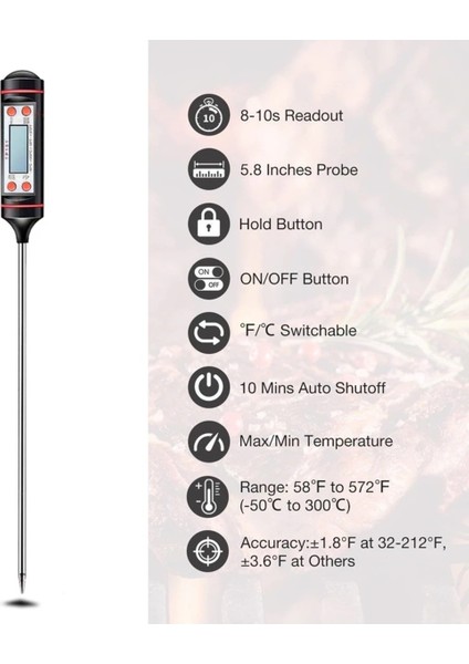 Dijital Gıda Termometresi ile Sıcaklık Ölçüm ve Kontrollü Pişirme fiyatları