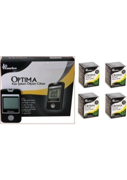 Dijital Şeker Ölçüm Cihazı Seti + 4 Adet Strip (50'li) 200 Ölçüm