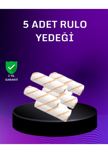 5’li Mini Rulo Boya Seti Duvar Tavan Emülsiyon Uygulama
