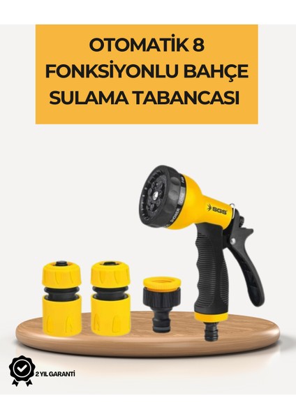 8 Modlu Bahçe Sulama Tabancası Seti Bitki Çiçek Araç Temizleme