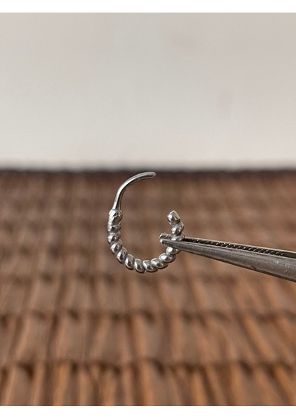 316 L Cerrahi Çelik Mod S 8mm Çelik Kilitli Halka Küpe Piercing