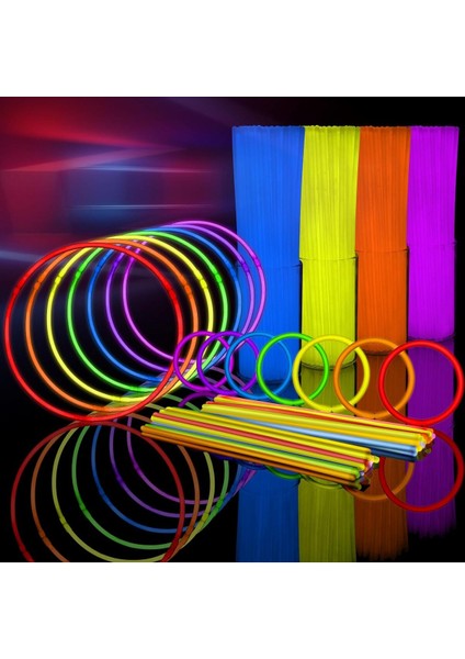 Parlak Işıklı Parti Seti: Çubuklar, Bileklik, Kolye ve Halhal