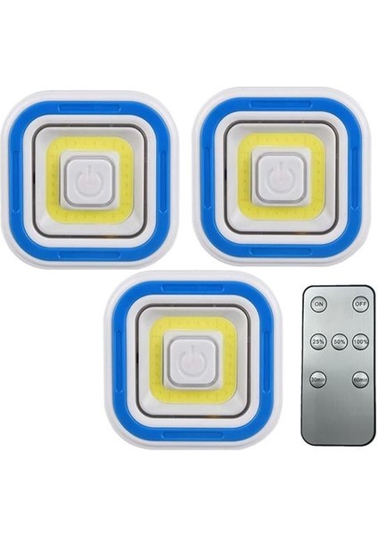 PM-6936 Cob Ledli Pilli Uzaktan Kumandalı Üçlü Lamba