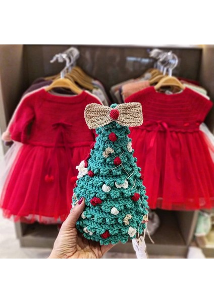 El Örgüsü %100 Pamuk Kırmızı Kolsuz Tütü Elbise modelleri