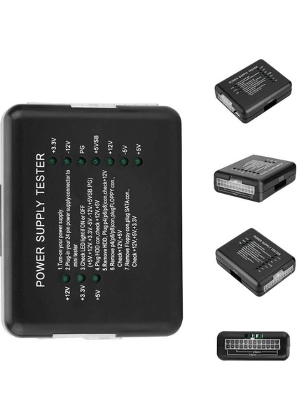 Power Supply Test Cihazı, Atx, Sata, Hdd, LED Göstergeli, 12V/5V/3.3V