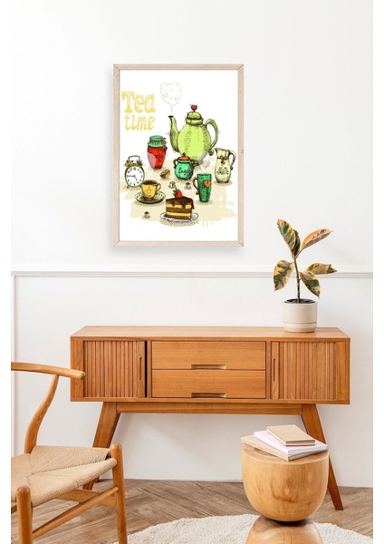 Çay Vakti Ahşap Çerçeveli Tablo modelleri