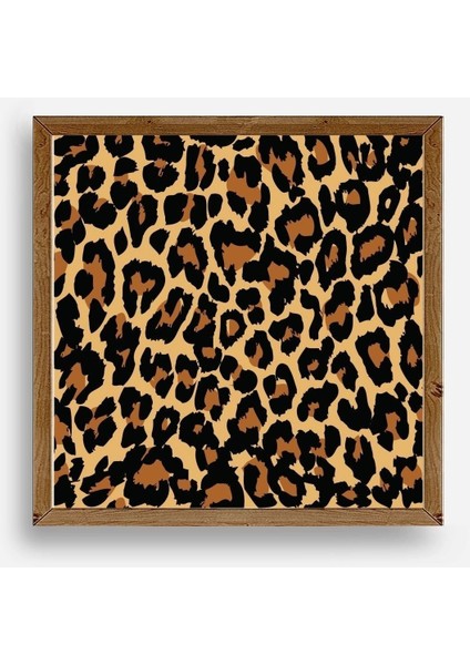 Leopar Deseni Ahşap Çerçeveli Tablo