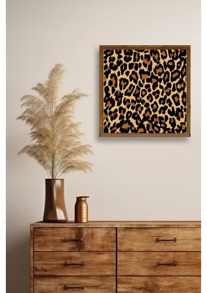 Leopar Deseni Ahşap Çerçeveli Tablo fiyatları