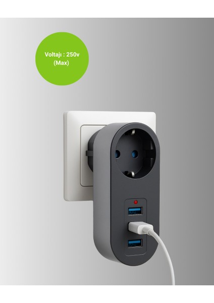 Mtxdpn Akım Korumalı Usb’li Priz – Güçlü 2500W, Isı ve Çocuk Koruması indirimleri