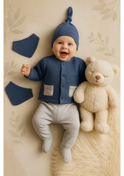 Erkek Bebek 0-3 Ay Hastane Çıkış Zıbın Seti Yenidoğan Yeni Nesil