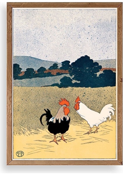 Edward Penfield Ahşap Çerçeveli Tablo