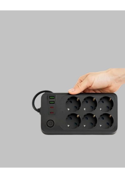 Mtxdpn 2500W Güçlü 6’lı Priz USB ve Type-C Çıkışlı Termal Korumalı fiyatları